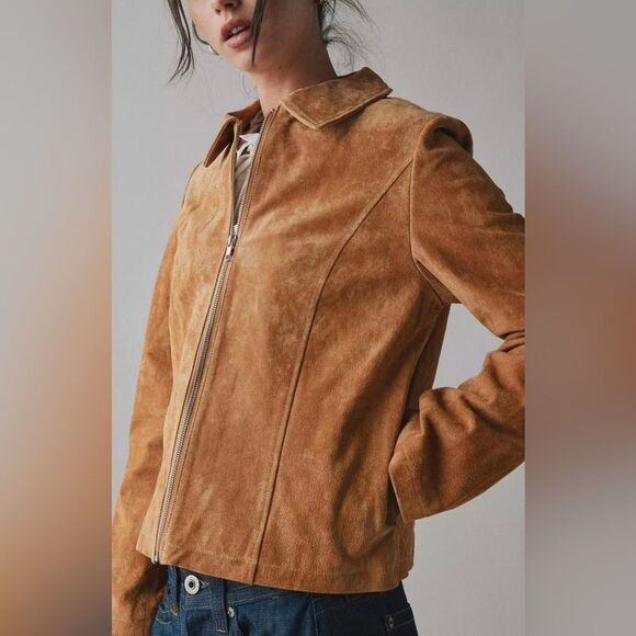 Kimchi Blue for Urban Outfitters NWT Women's Size XL Tan Sharona Suede Jacket - Picture 2 of 16